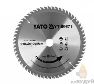 Диск пильный по дереву YATO 210х30x3.2х2.2 мм 48 зубцов YT-60671