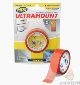 Скотч двосторонній HPX ULTRA MOUNT 15мм х 10м прозорий UM1510