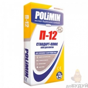 Клей для плитки П-12 Polimin (Полимин)  (25кг)