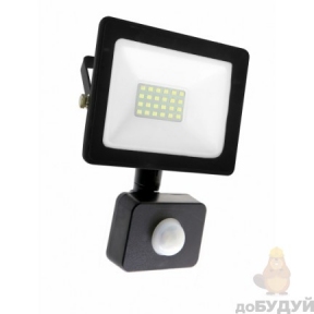 Прожектор RIGHT HAUSEN SOFT LED 20W 6500K IP65 черный с датчиком движения