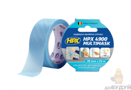 Лента малярная HPX Multimask сверхпрочная 120°С 38мм х 25м EW5025