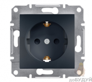 Розетка з замлен.та з/штор антрацит Asfora EPH2900271