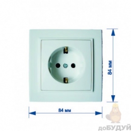 Розетка RIGHT HAUSEN KIRA 1-я внутр. с заземлением  белая керам. HN-016081 (10шт)